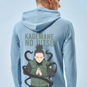 Men's Blue Shikamaru Graphic Printed Hoodies