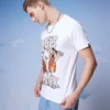 Men's White Rock N Roll Graphic Printed T-shirt