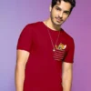 Men's Red Pocket Jerry Graphic Printed T-shirt