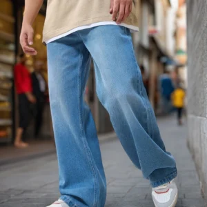 Men's Blue Baggy Wide Leg Jeans