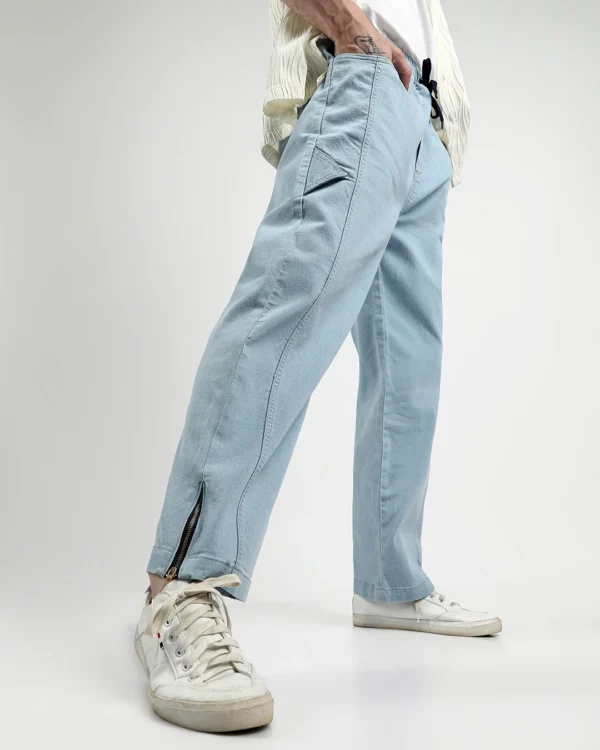 Men's Light Blue Straight Fit Jeans